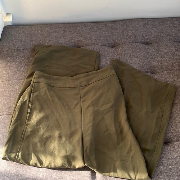 Madewell Olive Wide Leg Pants - Picture 1 of 7
